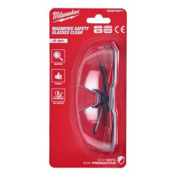 Milwaukee Clear Safety Glasses +2 Magnified